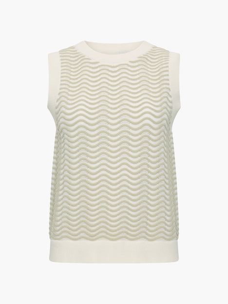 London Sleeveless Wave Knit Jumper