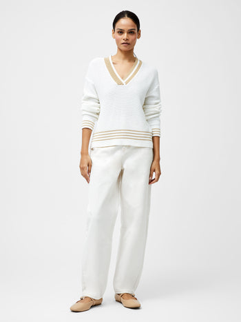 Lily Long Sleeve Varsity V-Neck Jumper