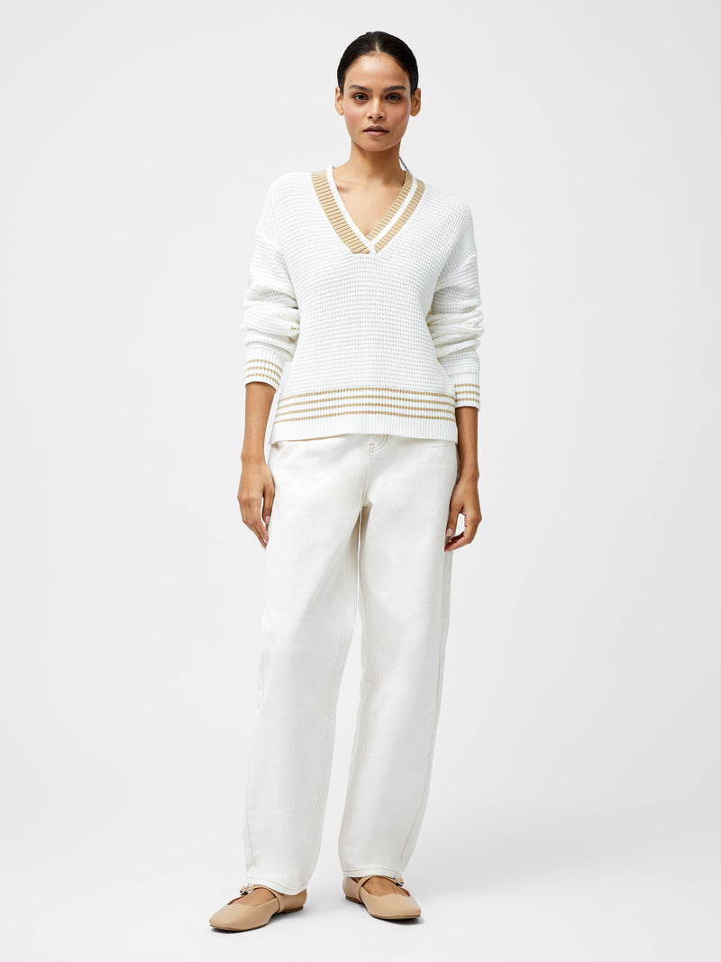 Lily Long Sleeve Varsity V-Neck Jumper