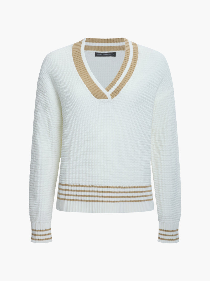 Lily Long Sleeve Varsity V-Neck Jumper