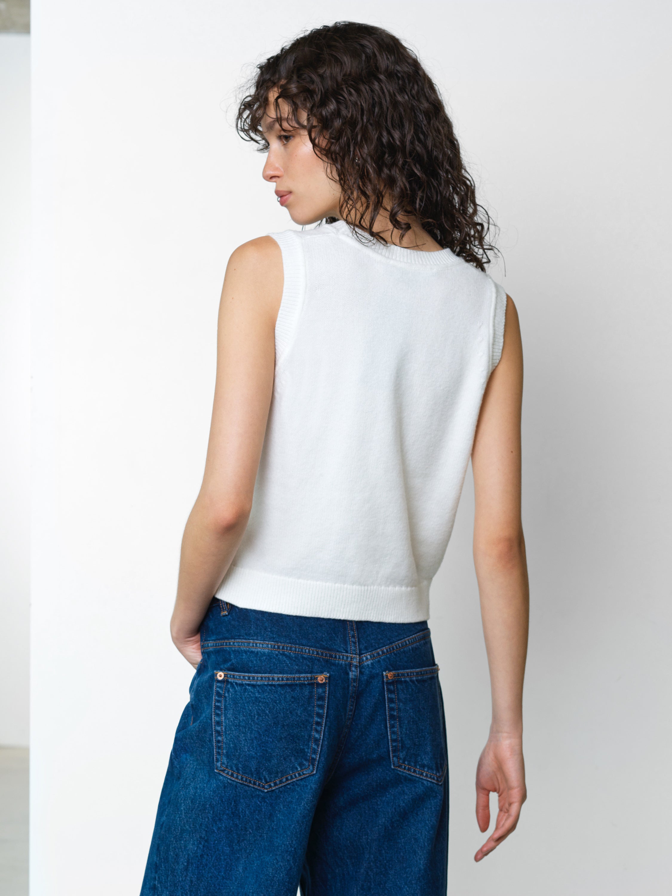 Junie Floral Applique Knit Vest