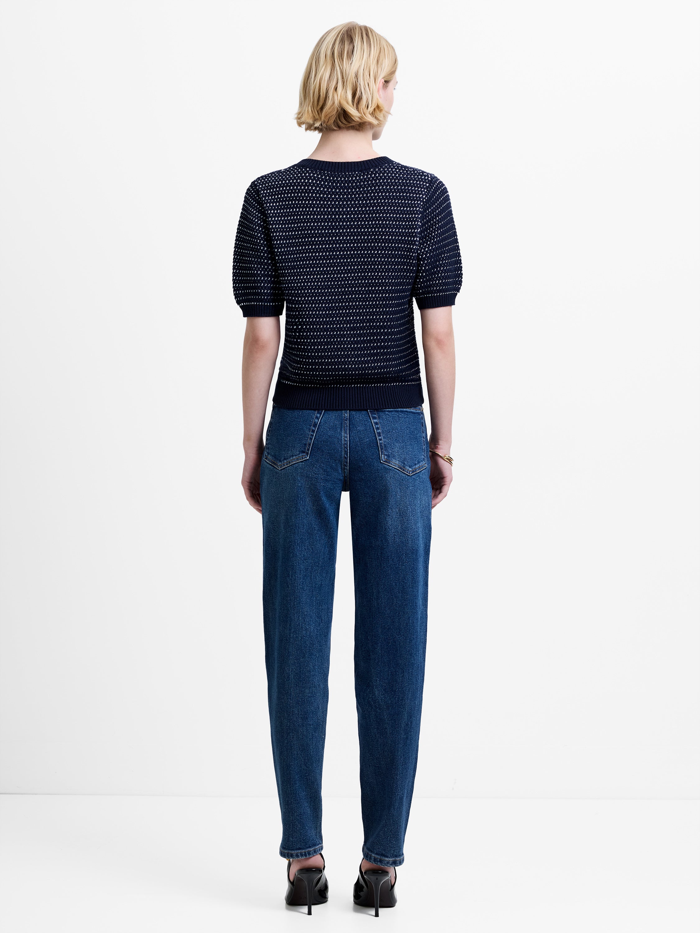 Haddie Mozart Knit Faux Button Top