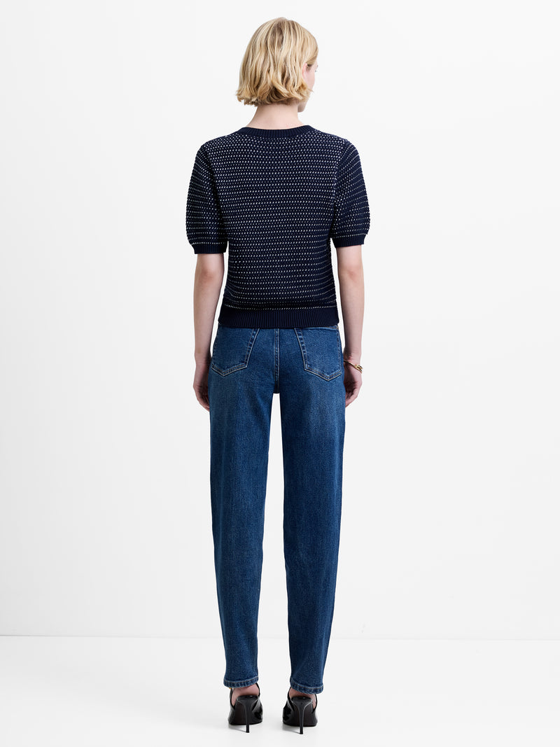 Haddie Mozart Knit Faux Button Top