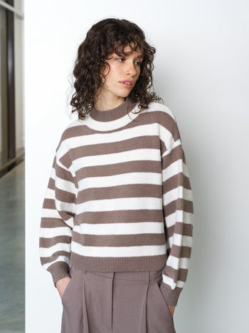 Larisa Knit Long Sleeve Striped Jumper