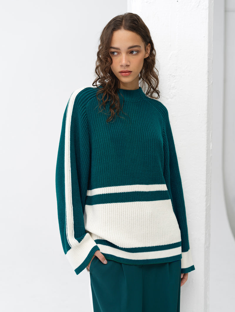 Lily Mozart Knit Side Panel Striped Jumper