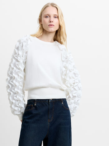 Krista Mix Ruffled Sleeve Jumper