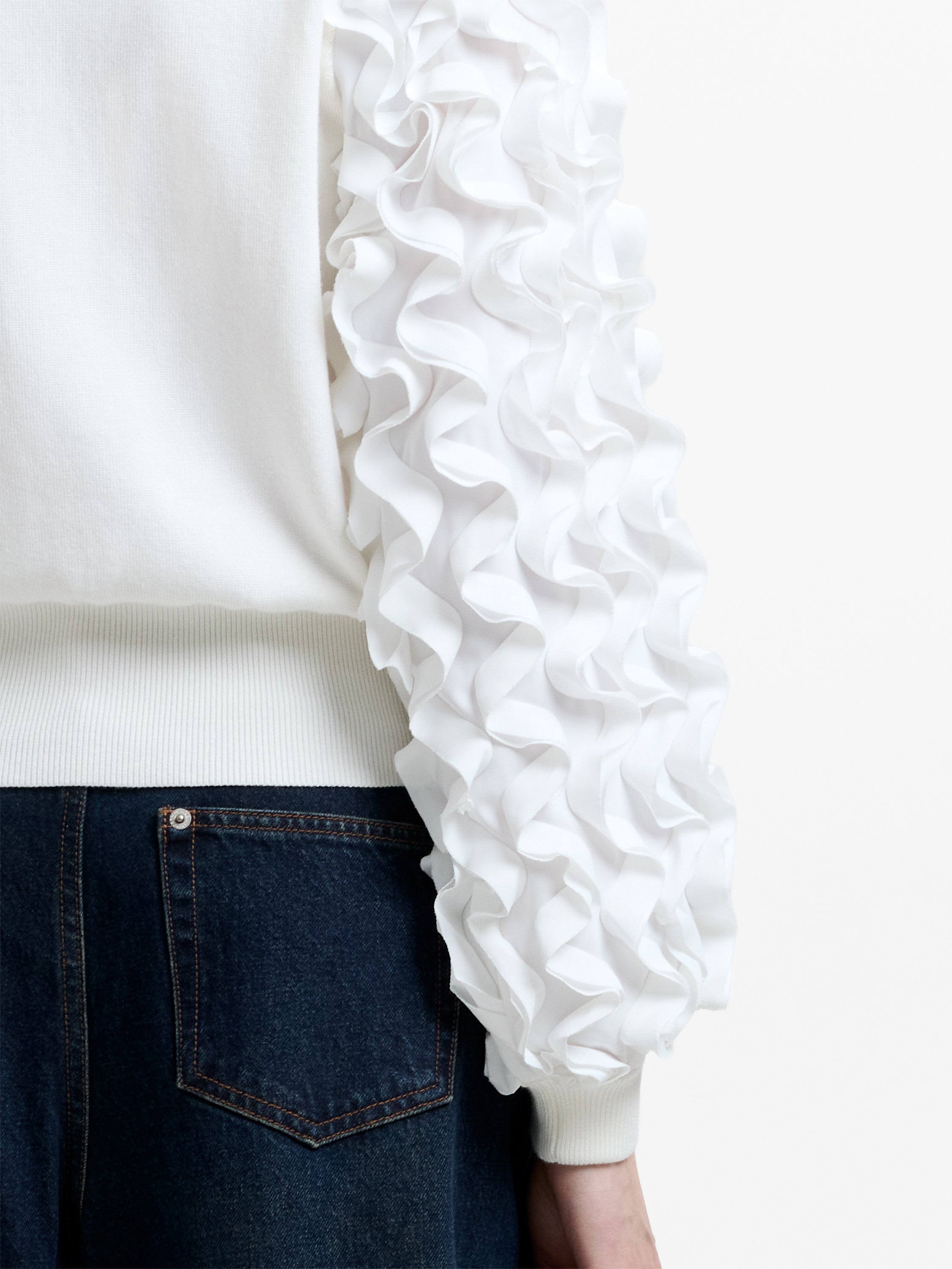 Krista Mix Ruffled Sleeve Jumper