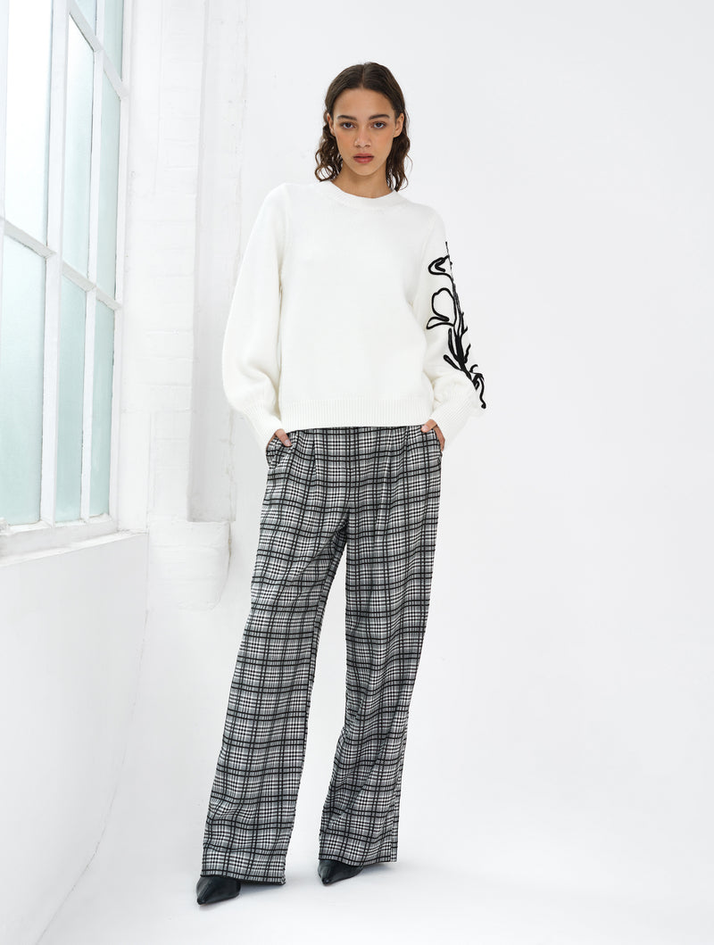 Patrice Floral Embroidered Sleeve Jumper