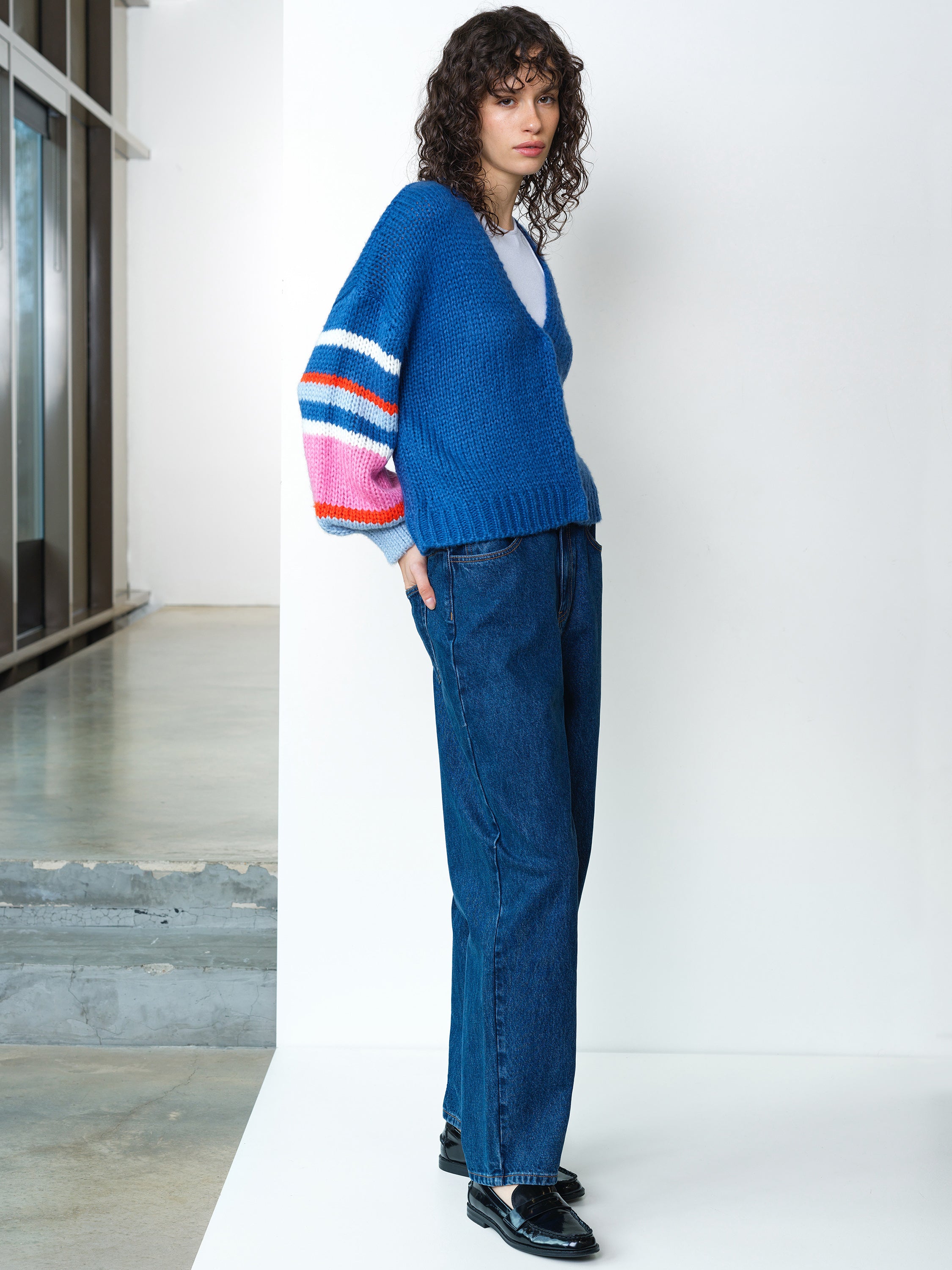 Monroe Colour Striped Sleeve Cardigan