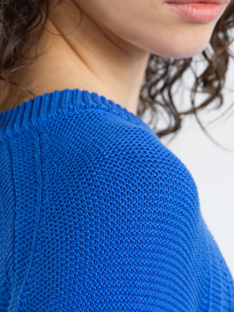Lily Mozart Purl Knit Blue Long Sleeve Jumper