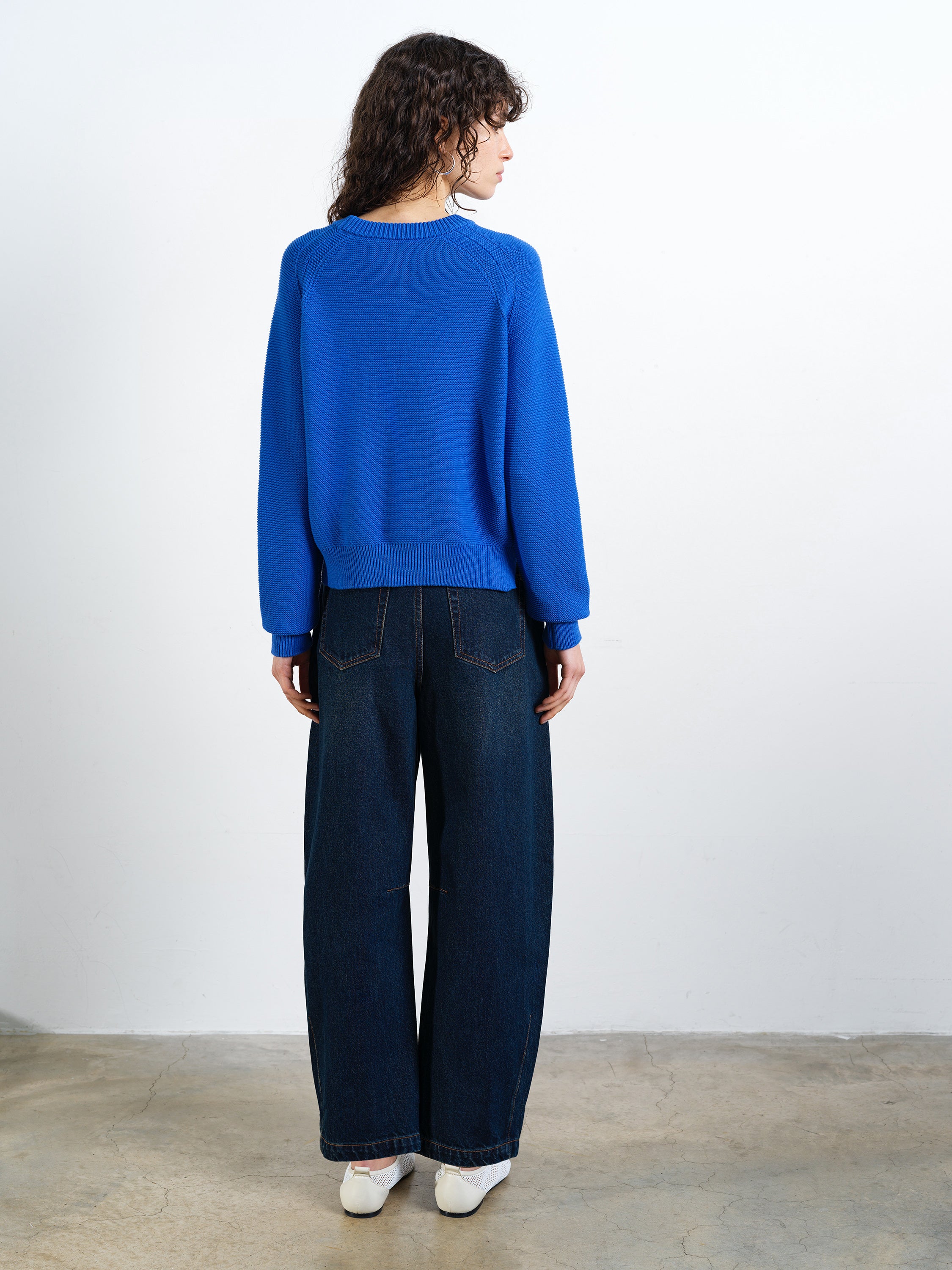 Lily Mozart Knit Long Sleeve Jumper Azure Blue | French Connection UK