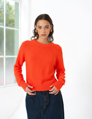 Lily Mozart Pearl Knit Orange Long Sleeve Jumper