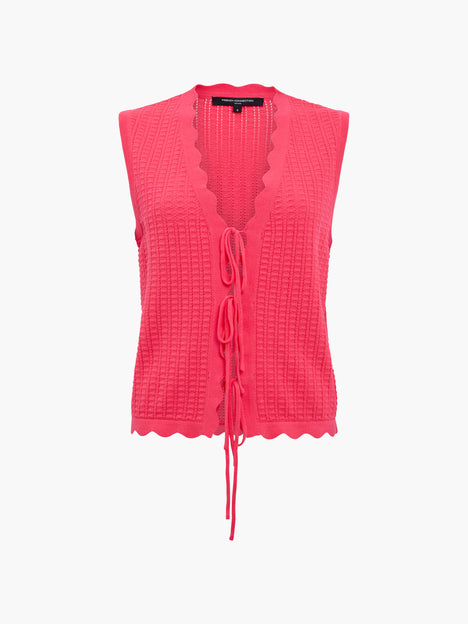 Lois Mozart Knit Tie Up Pink Vest Top