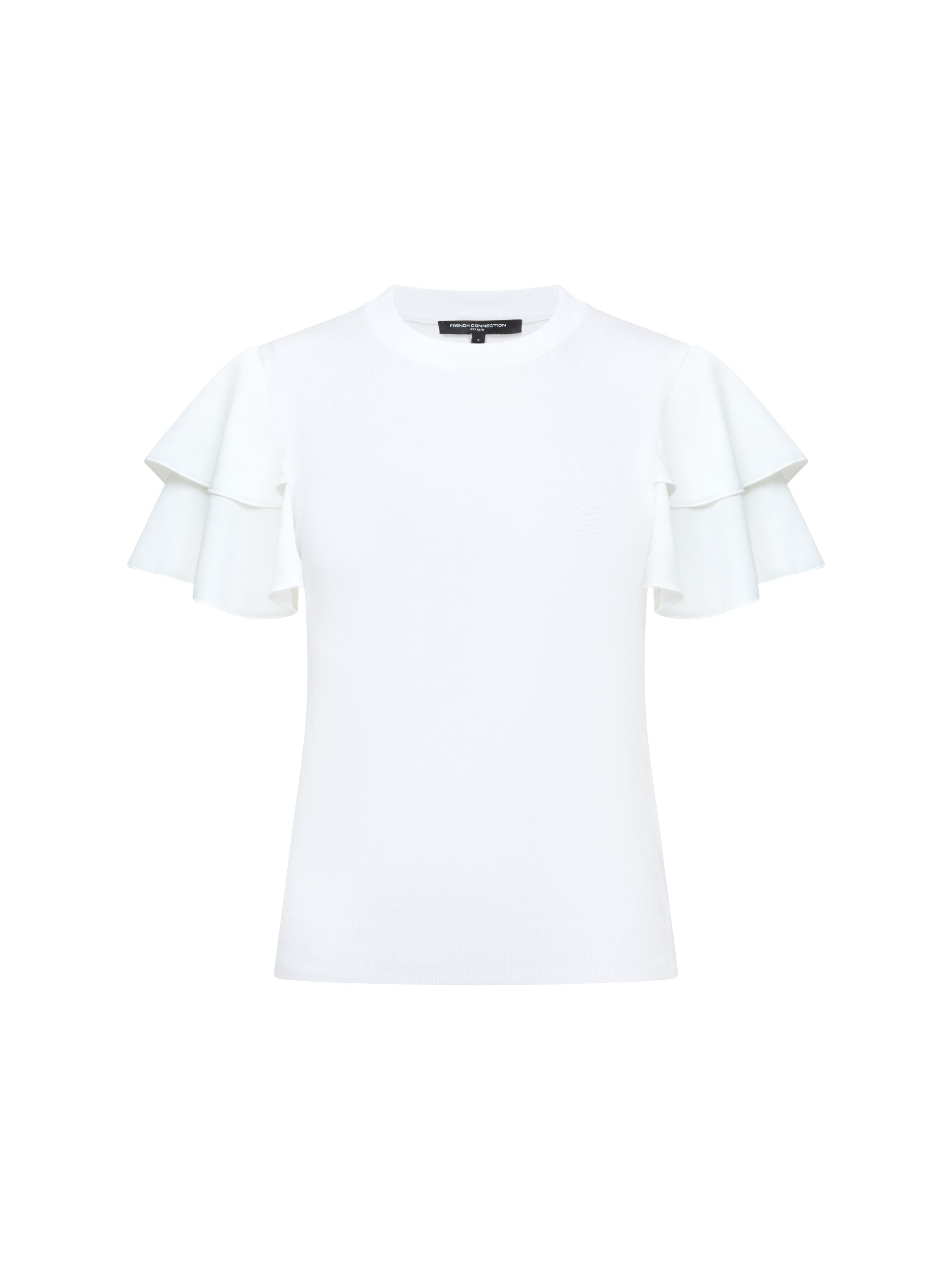 Aylaa Krista Knit Mix Flutter Sleeve Top