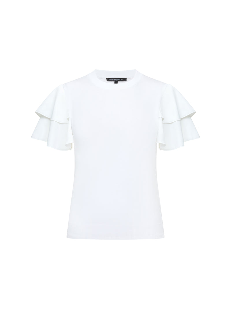 Aylaa Krista Knit Mix Flutter Sleeve Top