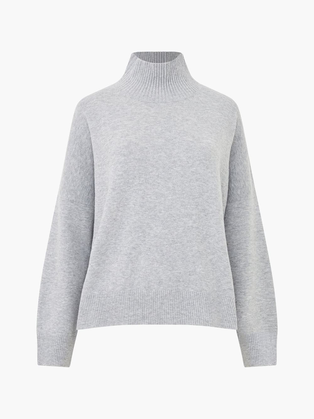 Jeanie Vhari Recycled Roll Neck Jumper Light Grey Mel | French ...