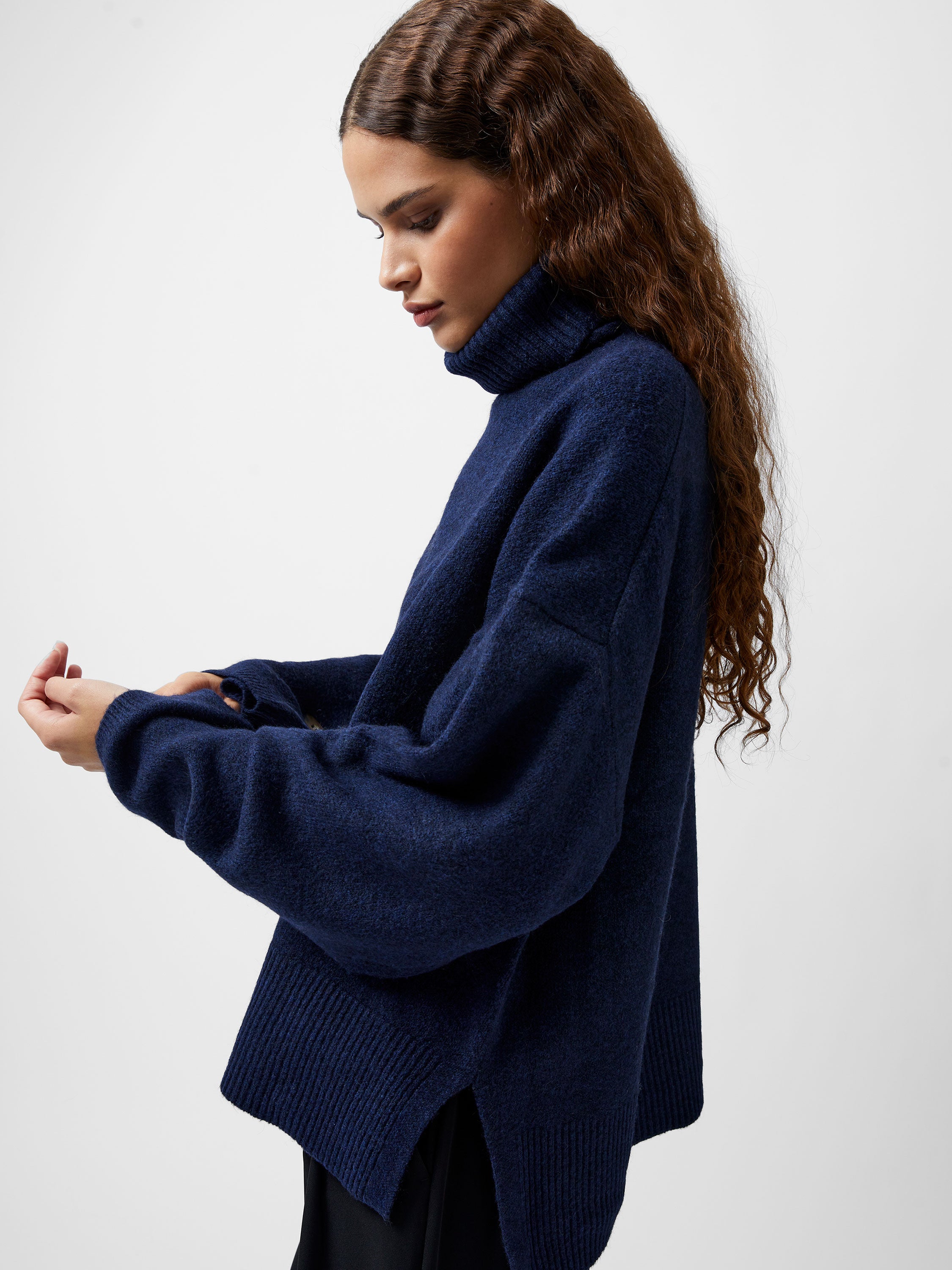 Kezia Recycled Roll Neck Jumper Marine | French Connection UK