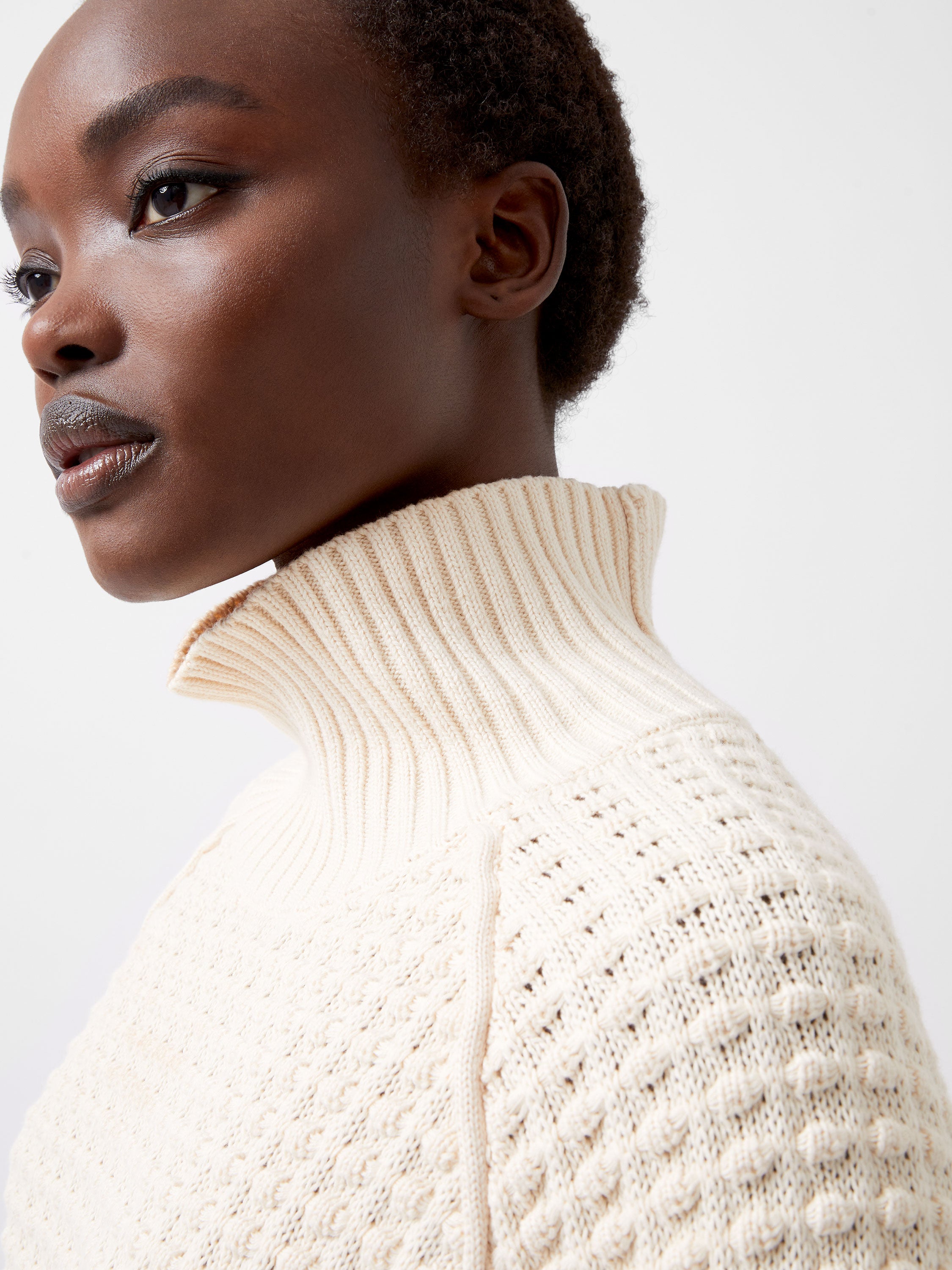 Keya Popcorn Knit Mozart Jumper Cream French Connection UK