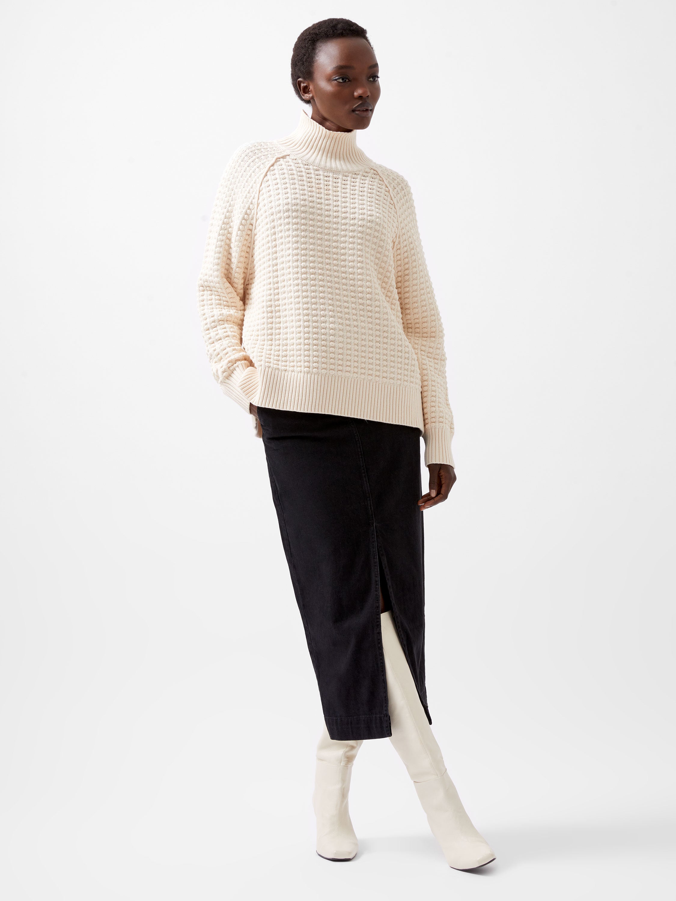 Keya Popcorn Knit Mozart Jumper Cream | French Connection UK