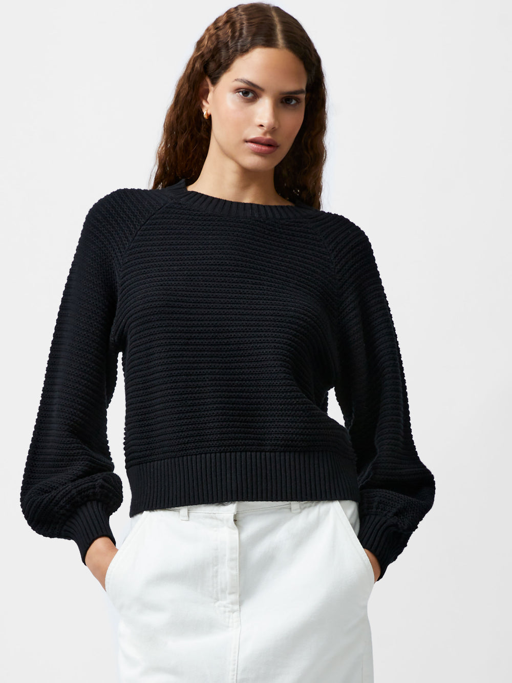 Lily Mozart Bishop Sleeve Jumper Black French Connection UK