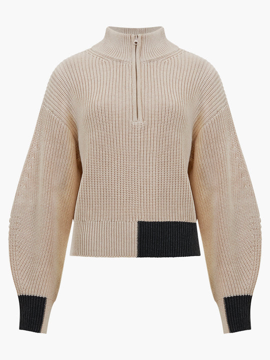 Joss Colour Block Half Zip Jumper