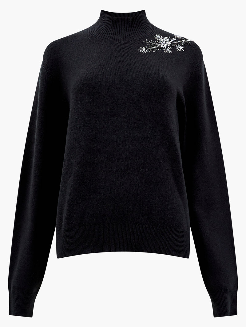 Babysoft Diamante Embroidered Jumper Blackout French Connection UK