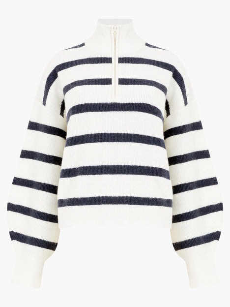 Vhari Recycled Stripe Half Zip Jumper