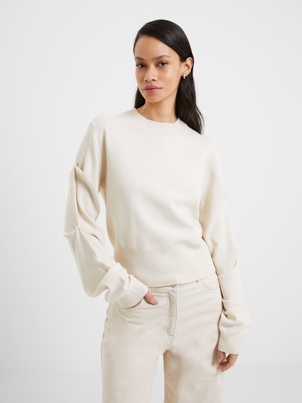Babysoft Pearl Sleeve Jumper Classic Cream French Connection UK