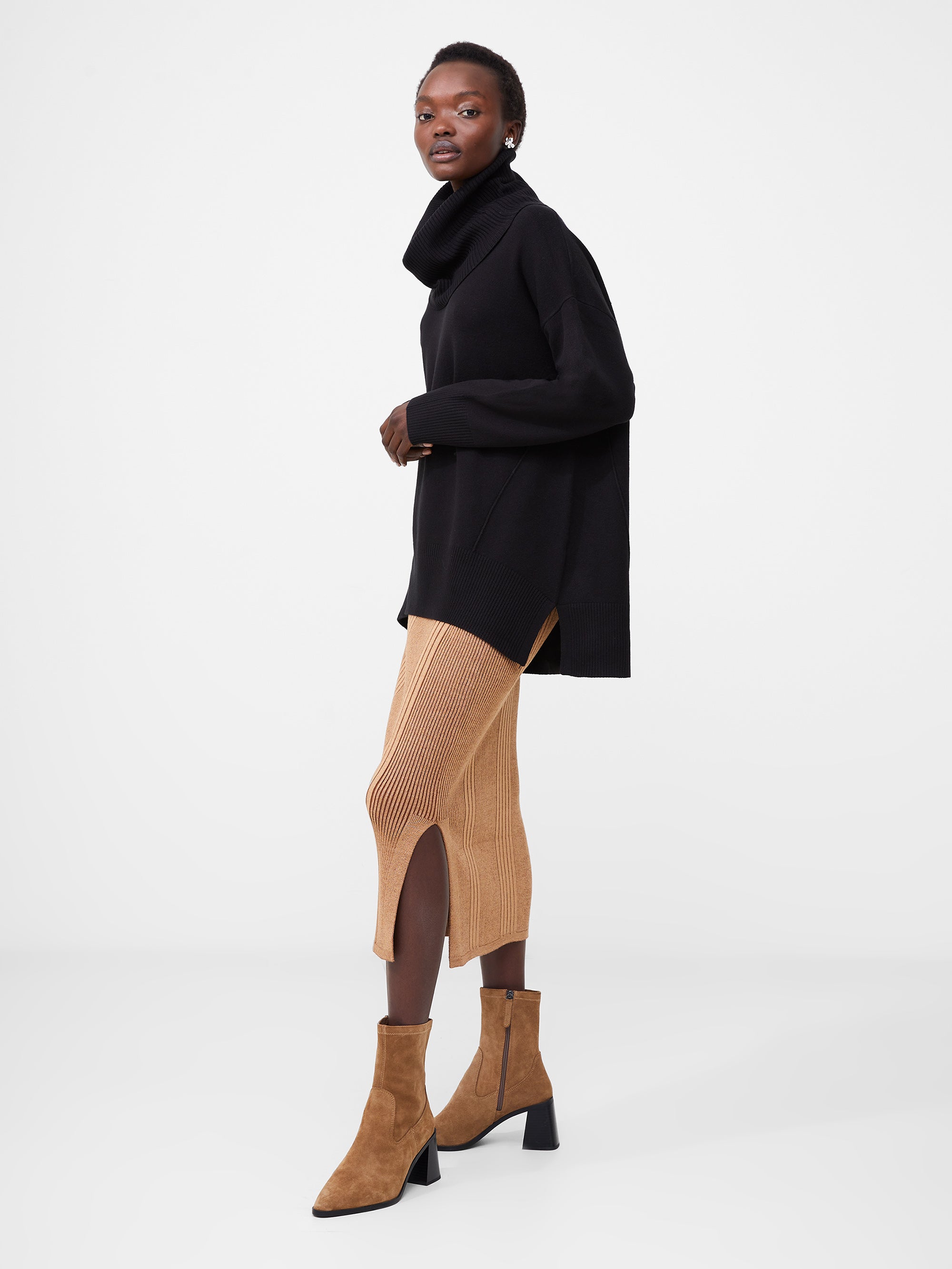 Babysoft Ribbed Cowl Neck Jumper