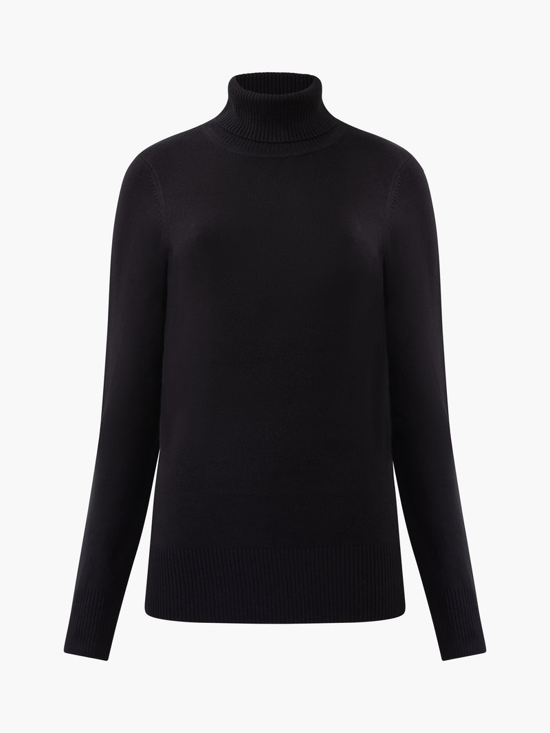 Babysoft Ribbed High Neck Tunic Top Black | French Connection UK