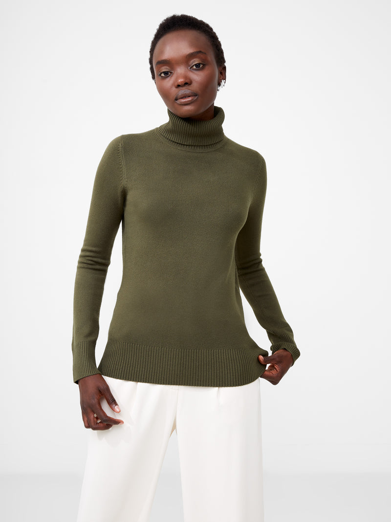 Babysoft Ribbed High Neck Tunic Top Olive Night