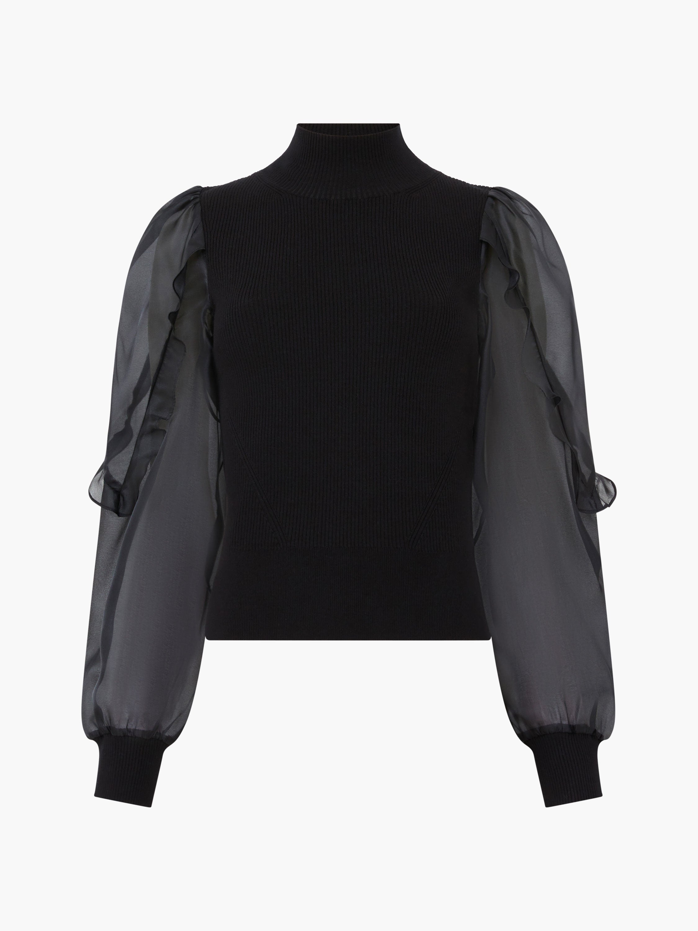Black long puff sleeve top outlet