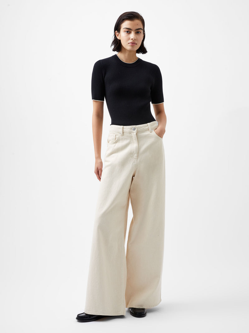 Short sleeve cream jumper 2025