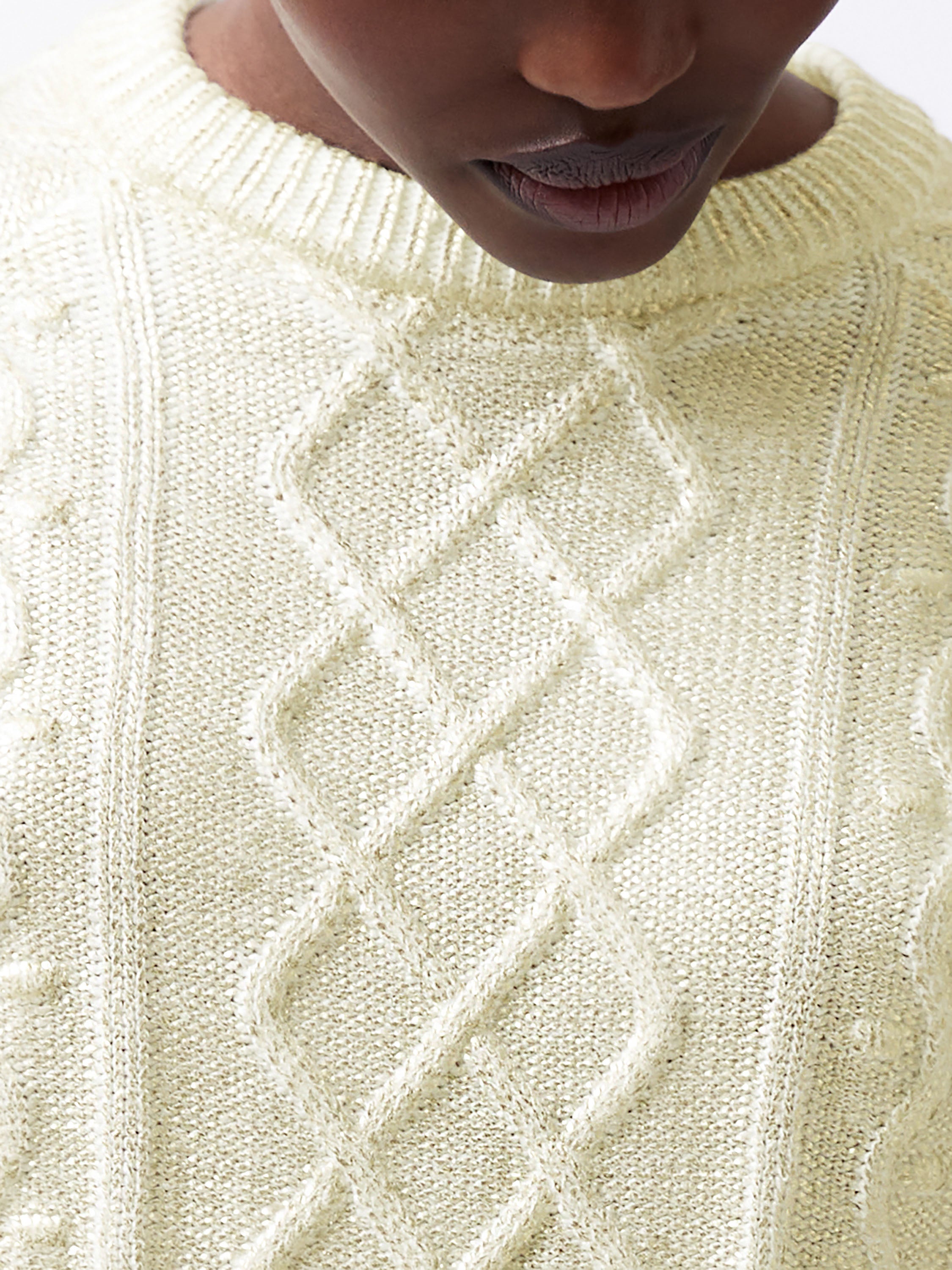 Otilia Gold Foil Cable Knit Jumper