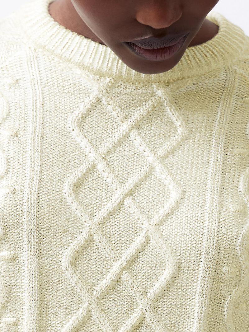 Otilia Gold Foil Cable Knit Jumper
