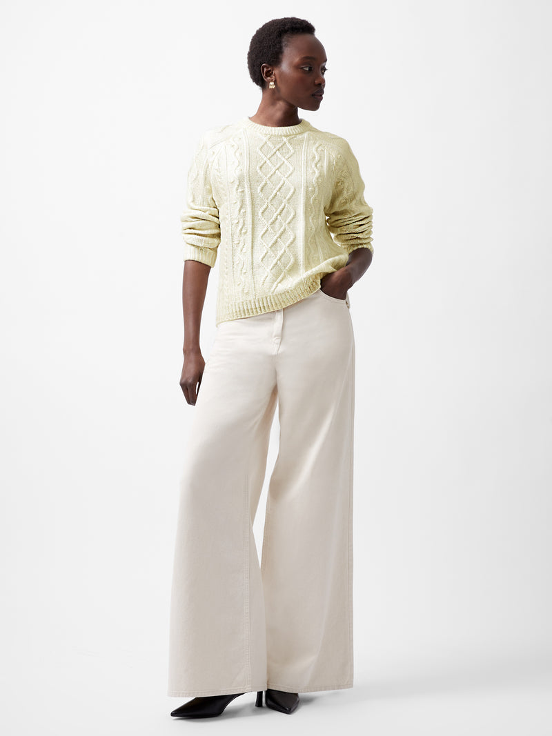 Otilia Gold Foil Cable Knit Jumper