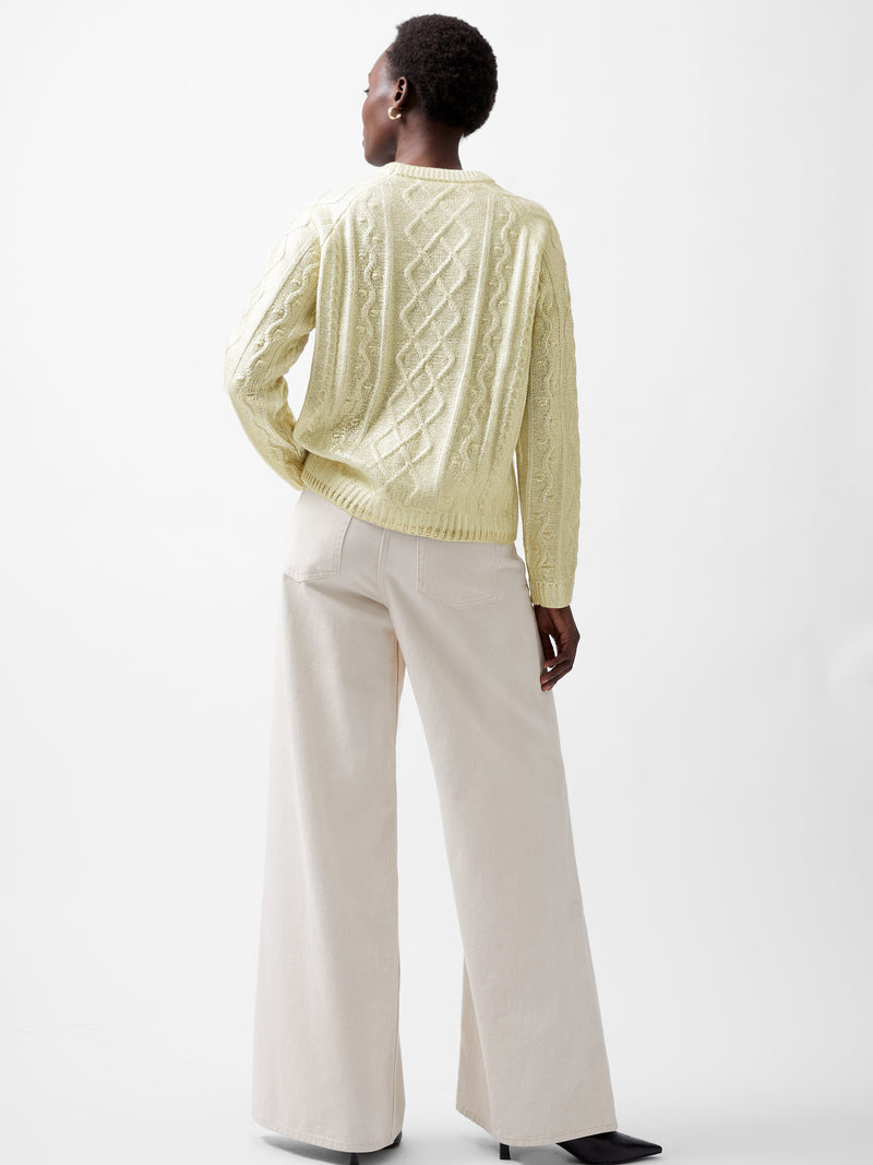 Otilia Gold Foil Cable Knit Jumper