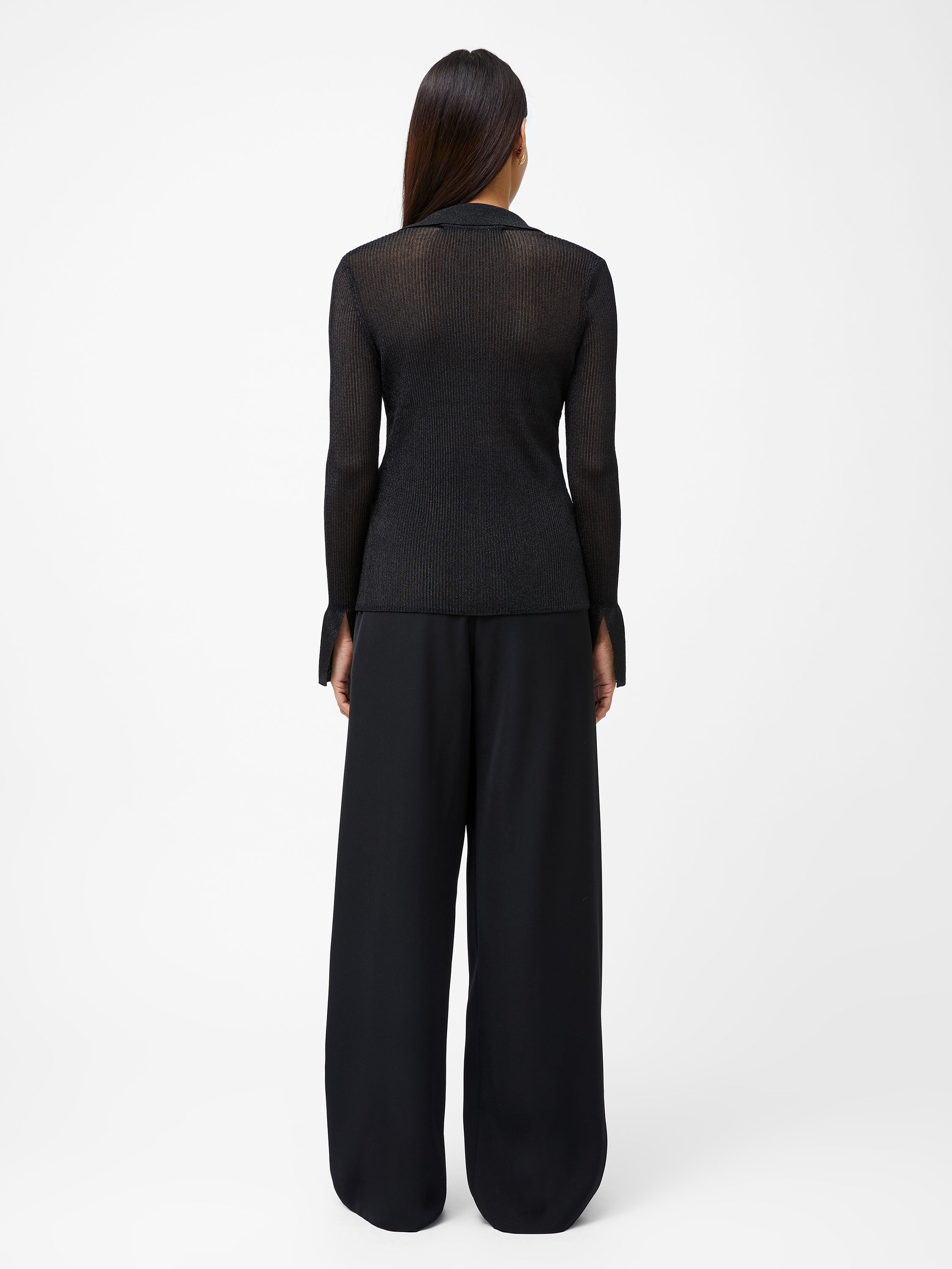 Lurex Mix Collared Top