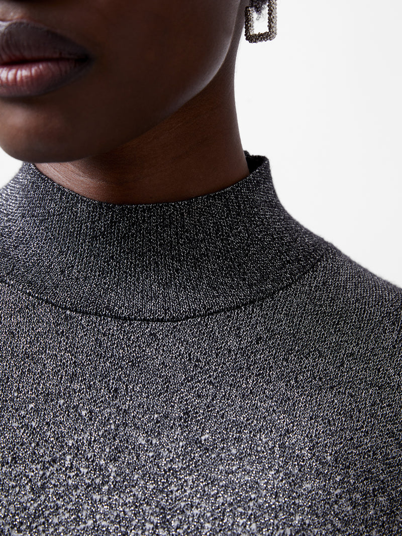 Kday Gradient Lurex Jumper Blackout Linen White French Connection UK