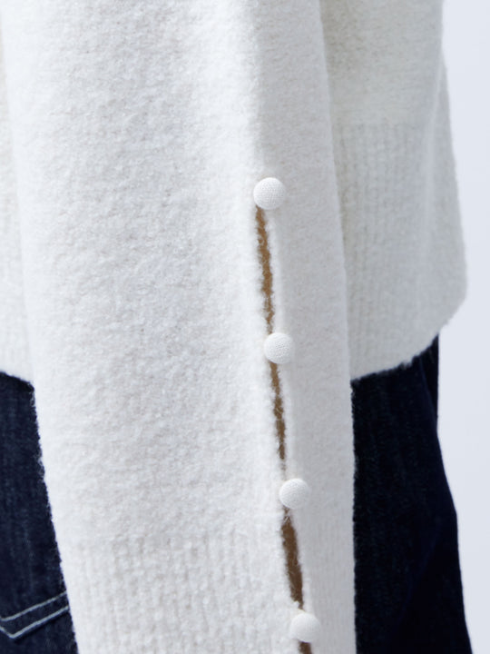 Melissa Boucle Button Detail Sleeve Jumper