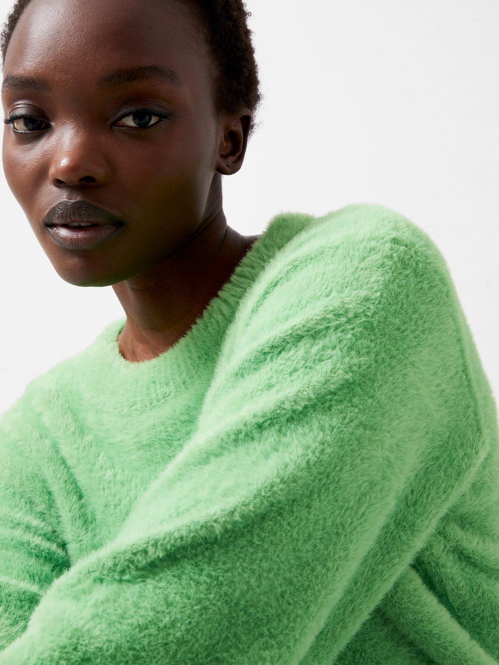 Fluffy green sweater hotsell