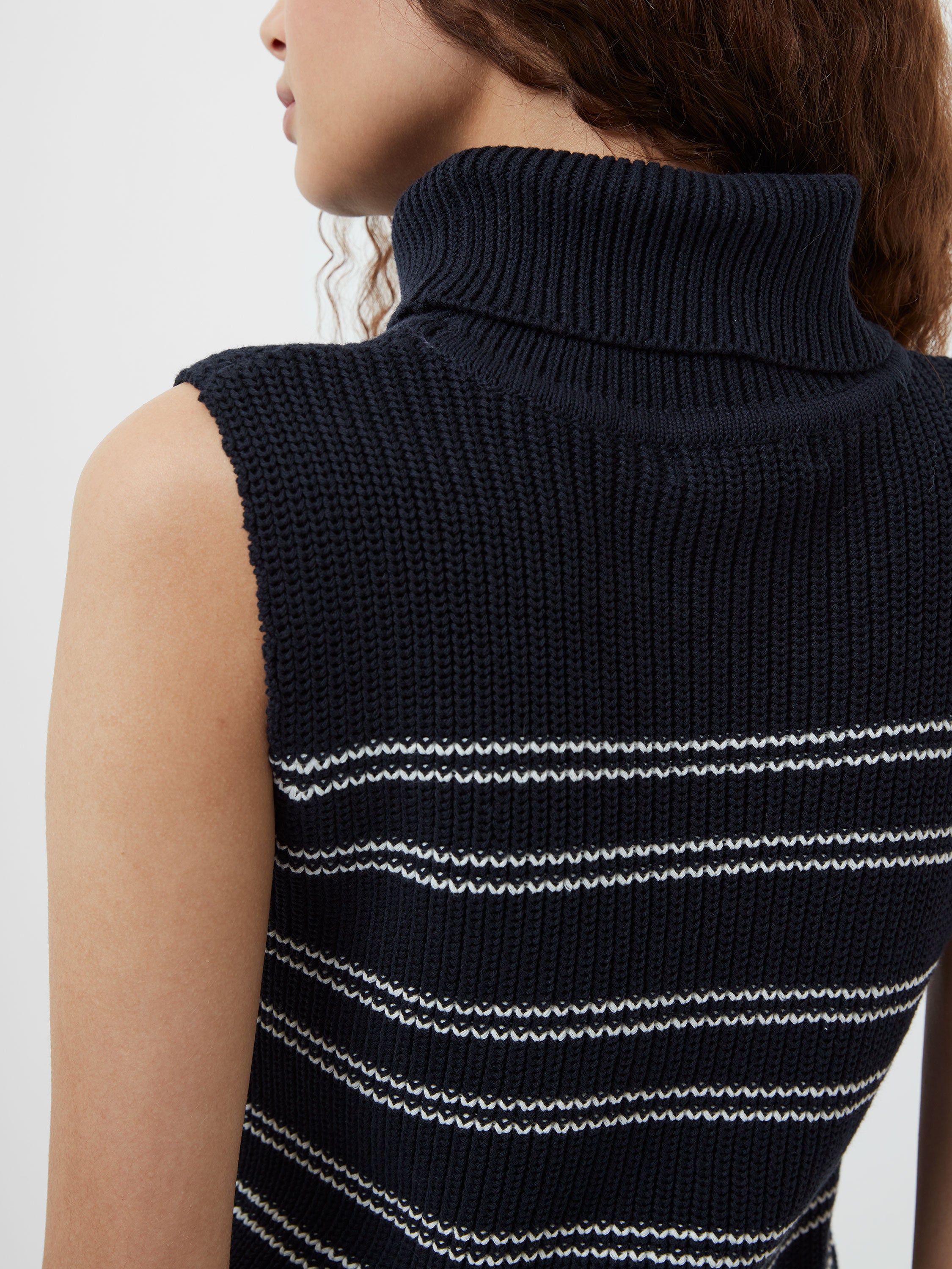 Mozart Striped Cropped Sleeveless Jumper