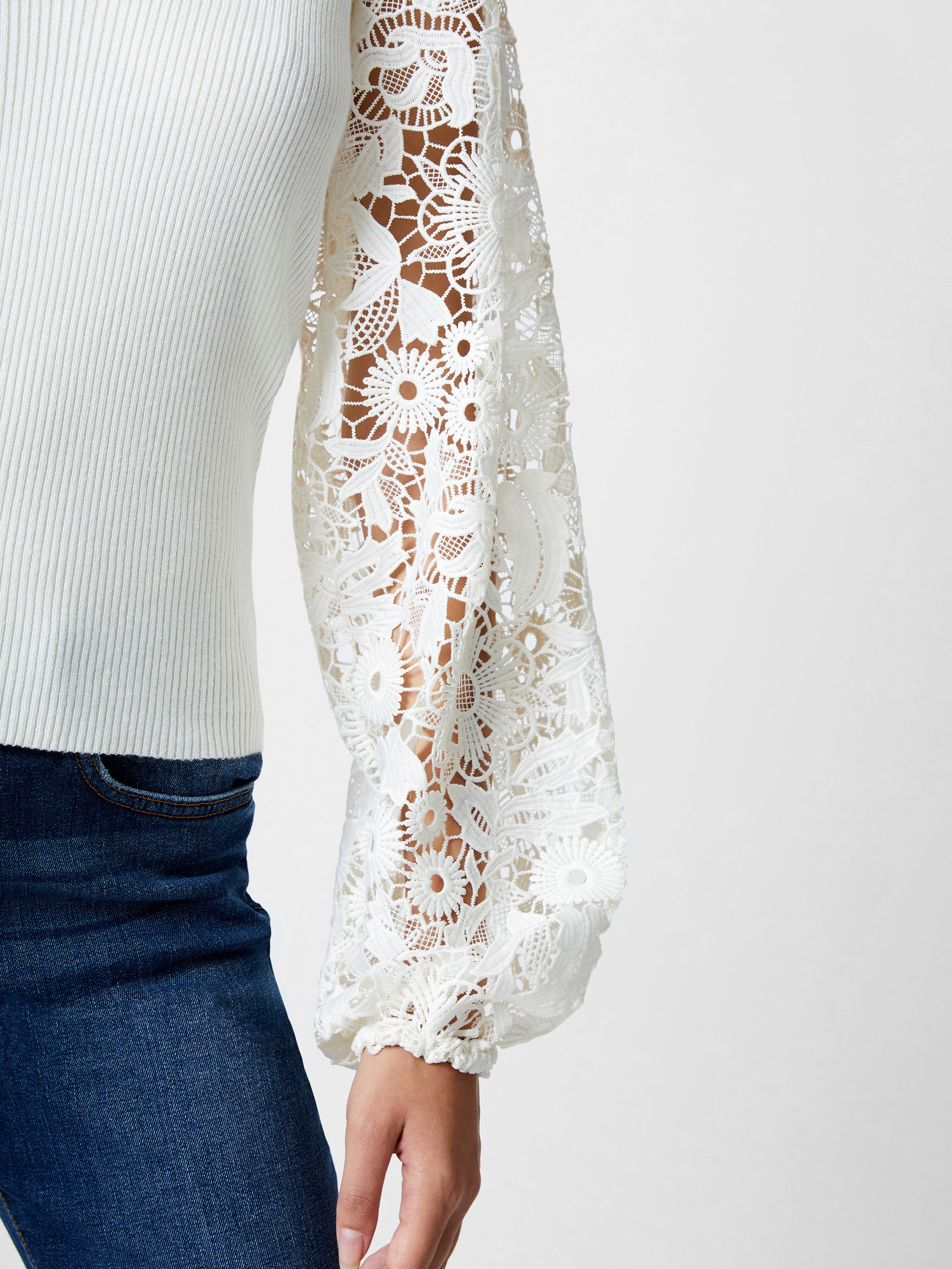 Lace white jumper hotsell