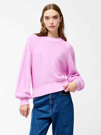 Lily Cable Knit Balloon Sleeve Jumper