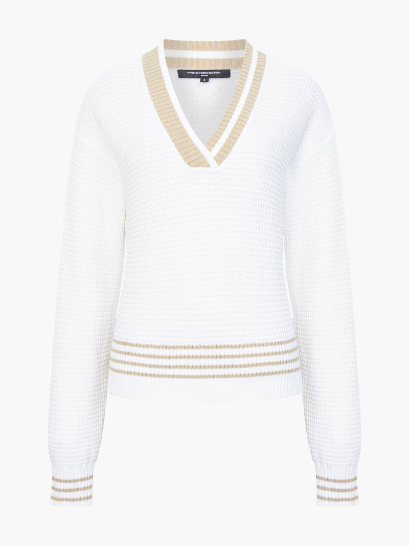 Lily Long Sleeve Varsity V Neck Jumper