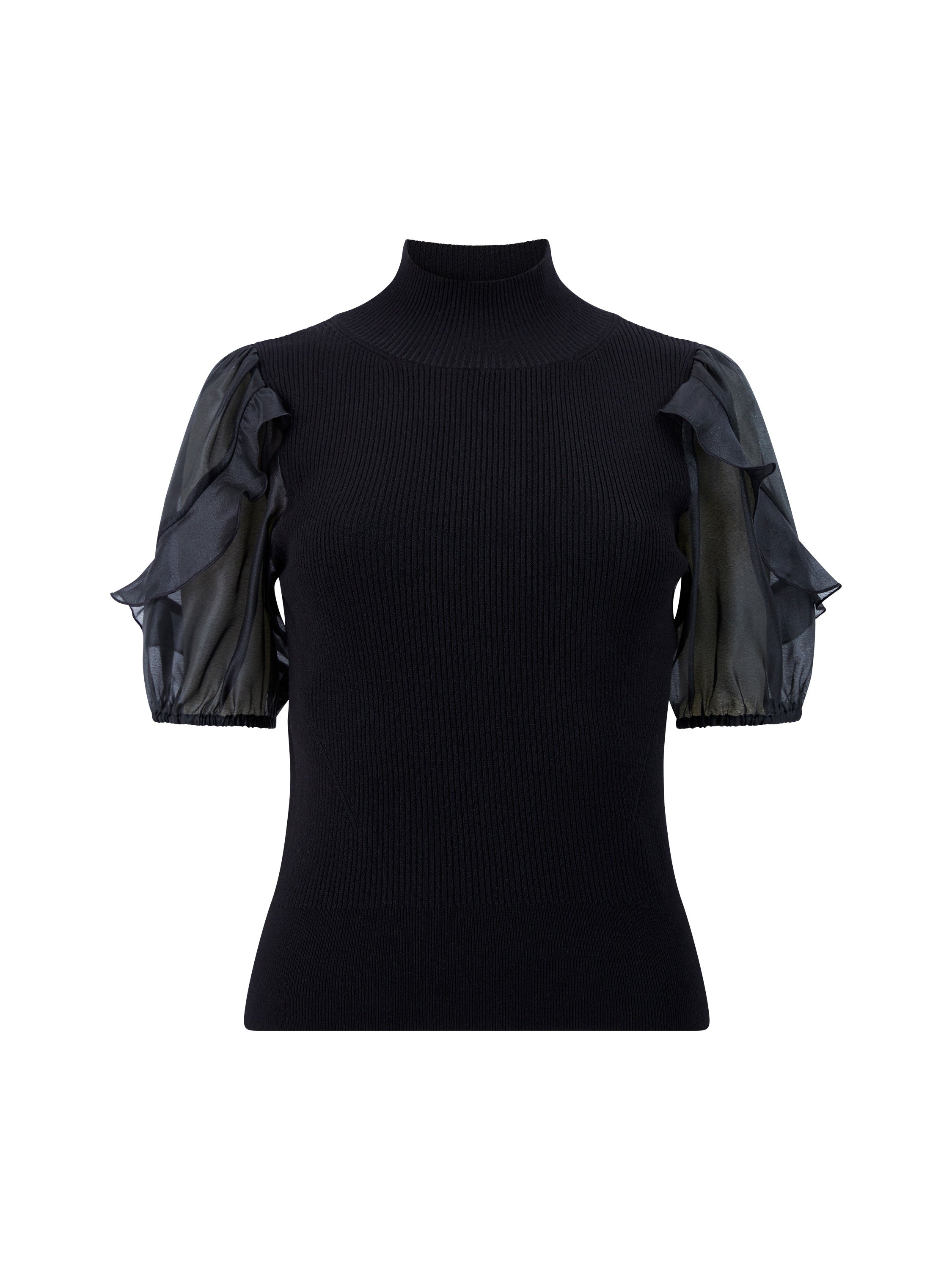 Kristine Organza Short Puff Sleeve Top