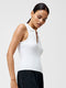 Mozza Collared V Neck Sleeveless Jumper