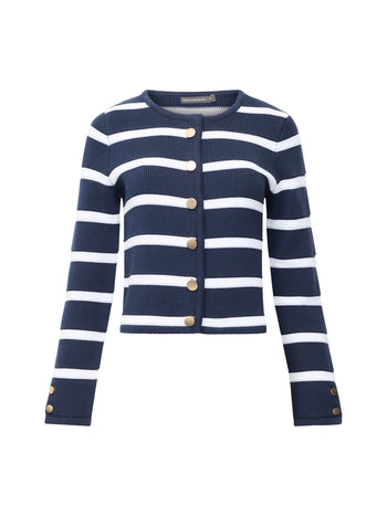 Striped Knitted Coatigan