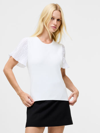 Levy Pleated Short Sleeve Top