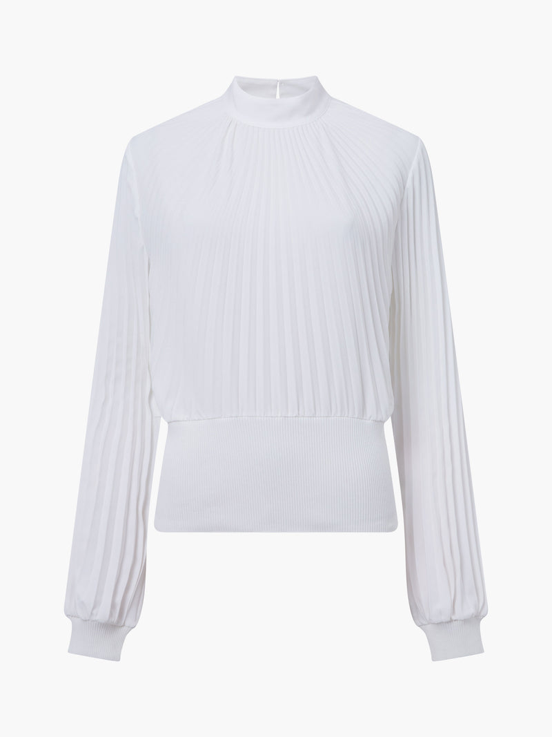 Levy Balloon Sleeve Pleated Top